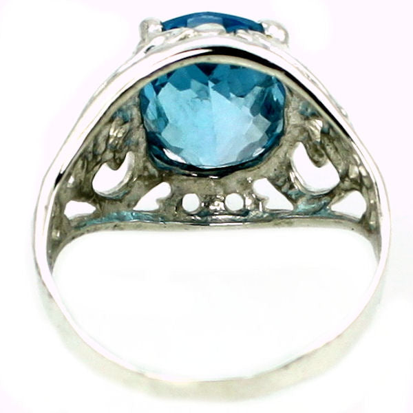 Sterling Silver Ladies Ring Quantum Cut London Blue Topaz SR004 Image 4