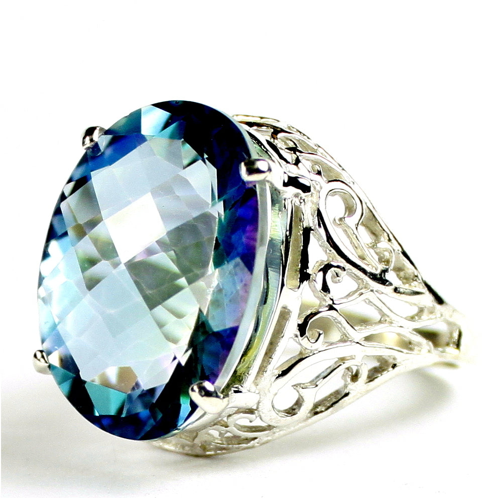 SR291 20x15mm 22ct Neptune Garden Topaz 925 Sterling Silver Ring Image 2