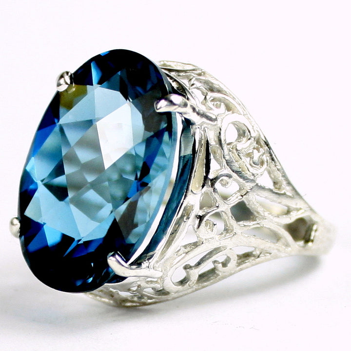 SR291 20x15mm 22ct London Blue Topaz 925 Sterling Silver Ring Image 2