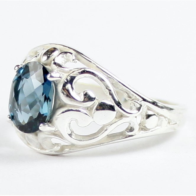 SR111 London Blue Topaz Sterling Silver Ladies Ring Image 2