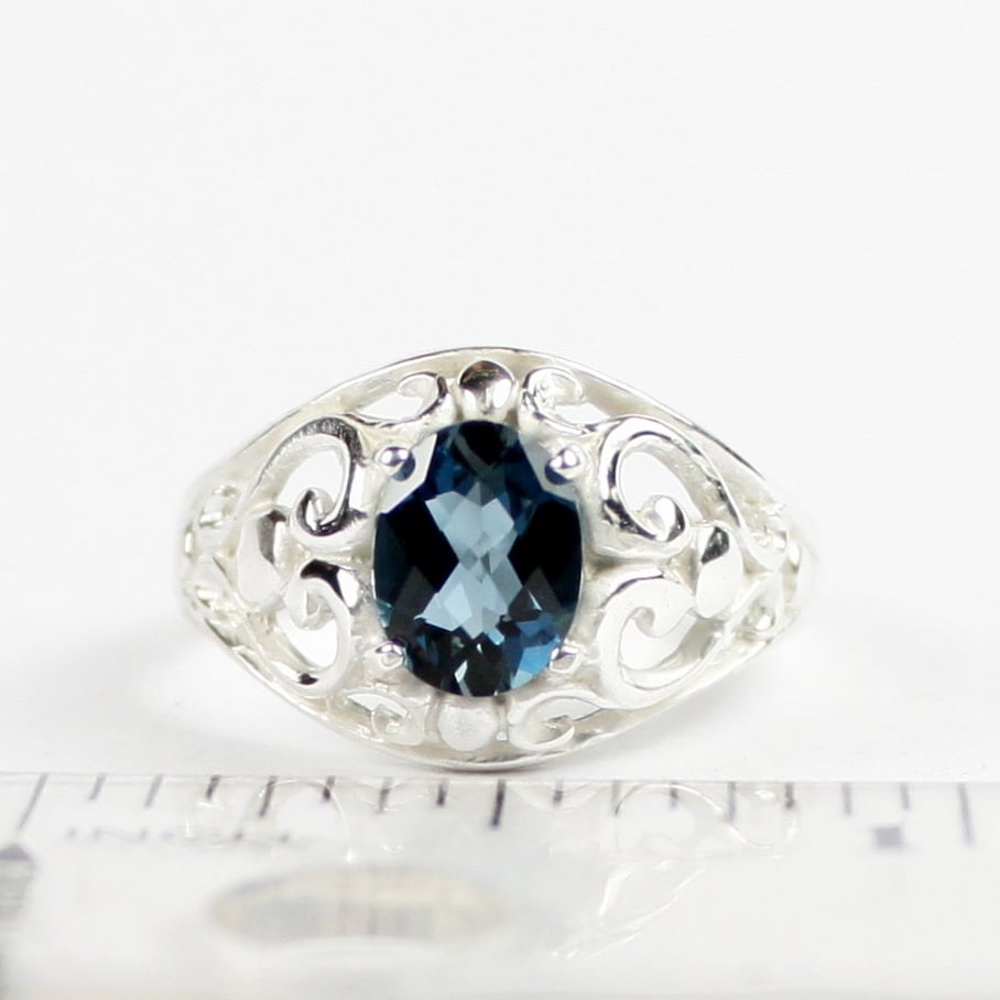 SR111 London Blue Topaz Sterling Silver Ladies Ring Image 4