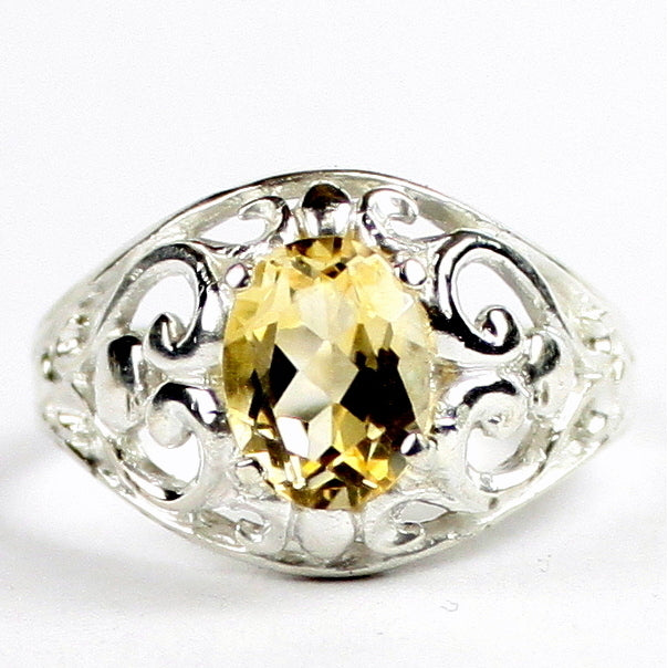 SR111 Citrine Sterling Silver Ladies Ring Image 1