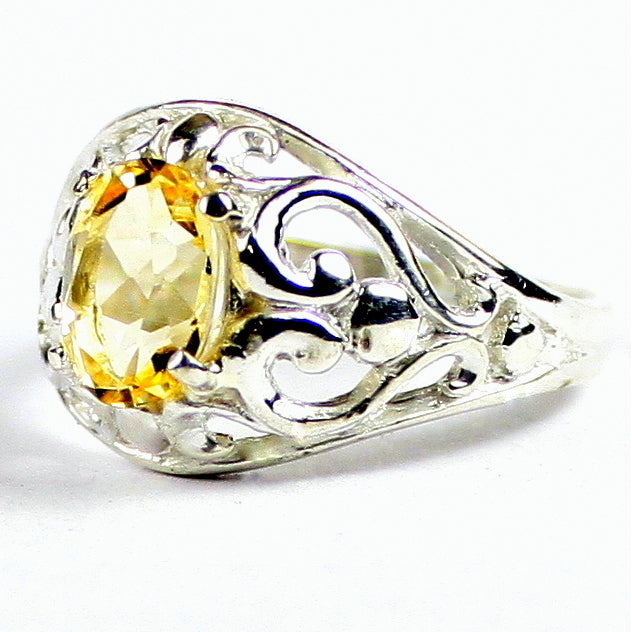 SR111 Citrine Sterling Silver Ladies Ring Image 2