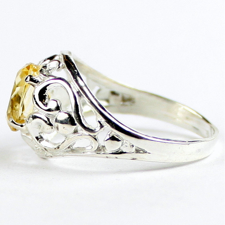 SR111 Citrine Sterling Silver Ladies Ring Image 3