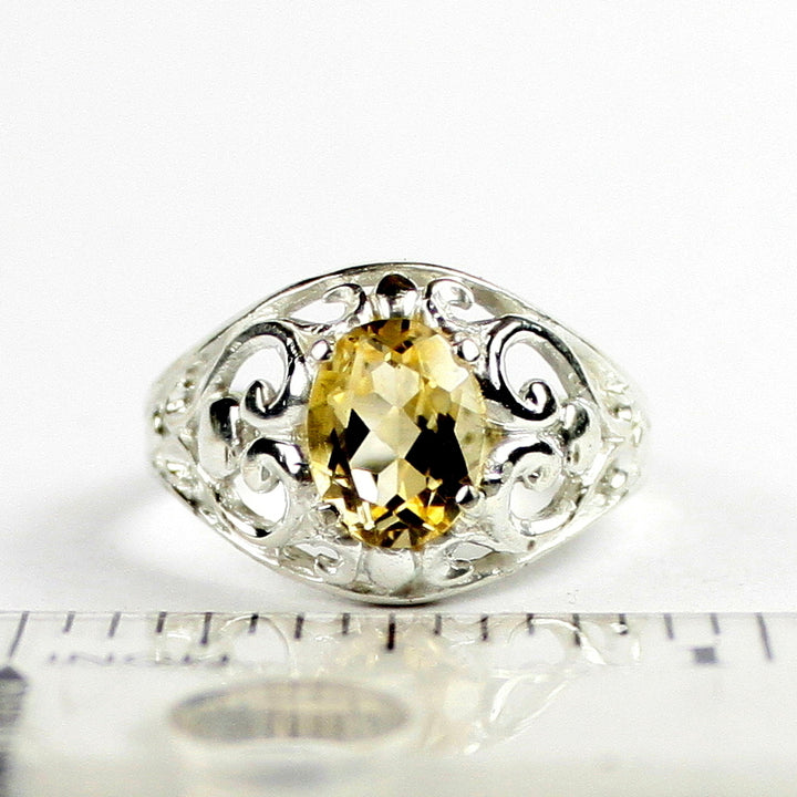 SR111 Citrine Sterling Silver Ladies Ring Image 4