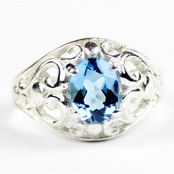 SR111 Swiss Blue Topaz Sterling Silver Ring Image 1