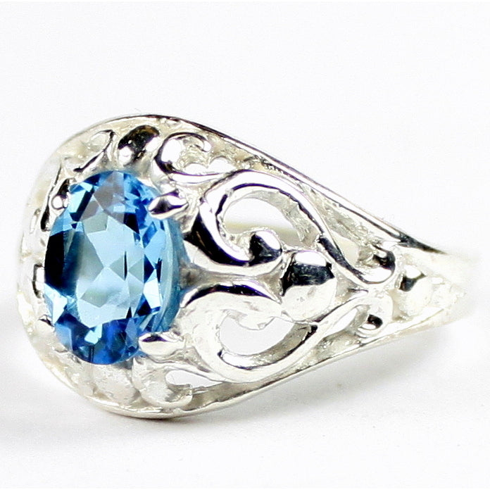 SR111 Swiss Blue Topaz Sterling Silver Ring Image 2