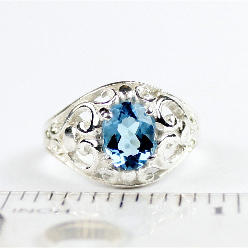 SR111 Swiss Blue Topaz Sterling Silver Ring Image 4