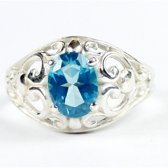 SR111 Paraiba Topaz Sterling Silver Ladies Ring Image 1