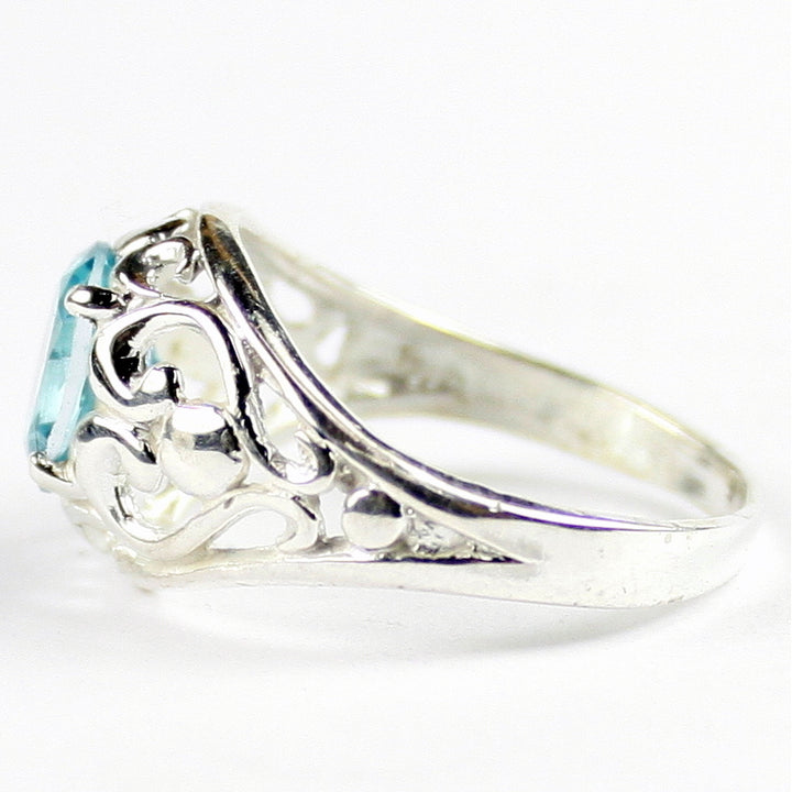 SR111 Paraiba Topaz Sterling Silver Ladies Ring Image 3