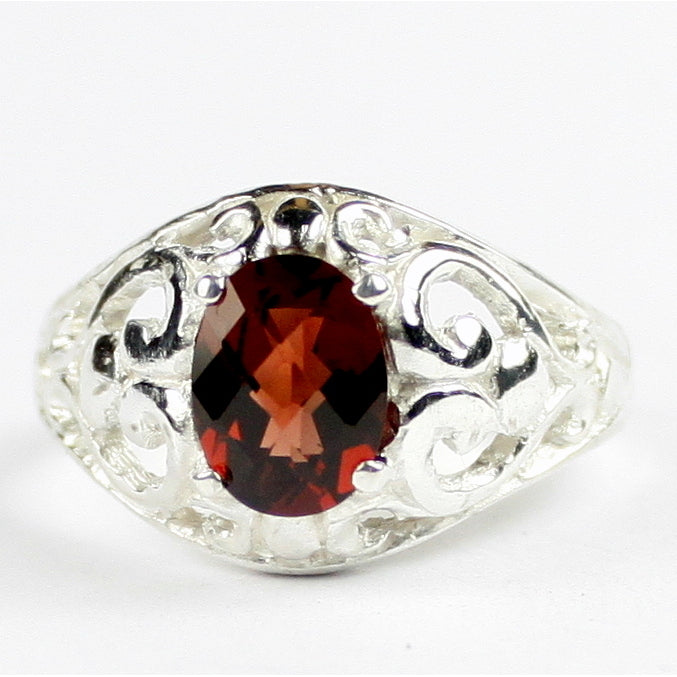 SR111 Mozambique Garnet Sterling Silver Ladies Ring Image 1