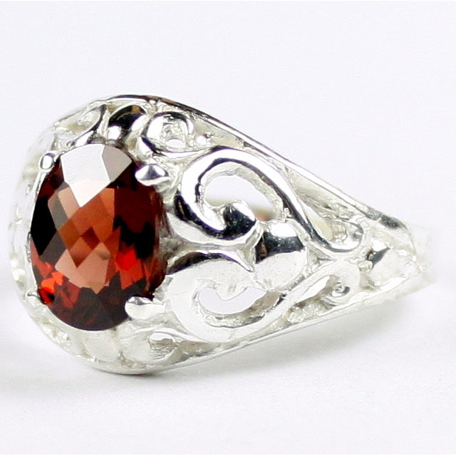 SR111 Mozambique Garnet Sterling Silver Ladies Ring Image 2