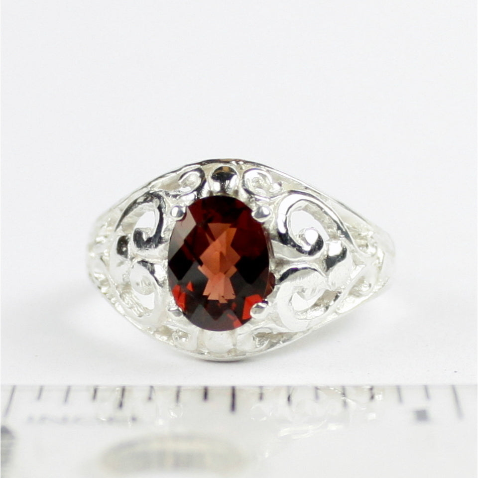 SR111 Mozambique Garnet Sterling Silver Ladies Ring Image 4