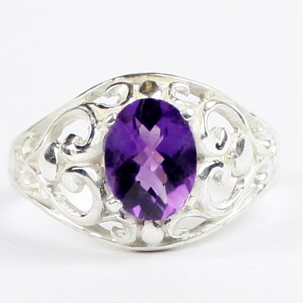 SR111 Amethyst Sterling Silver Ring Image 1