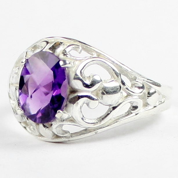 SR111 Amethyst Sterling Silver Ring Image 2