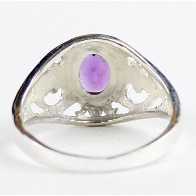 SR111 Amethyst Sterling Silver Ring Image 4