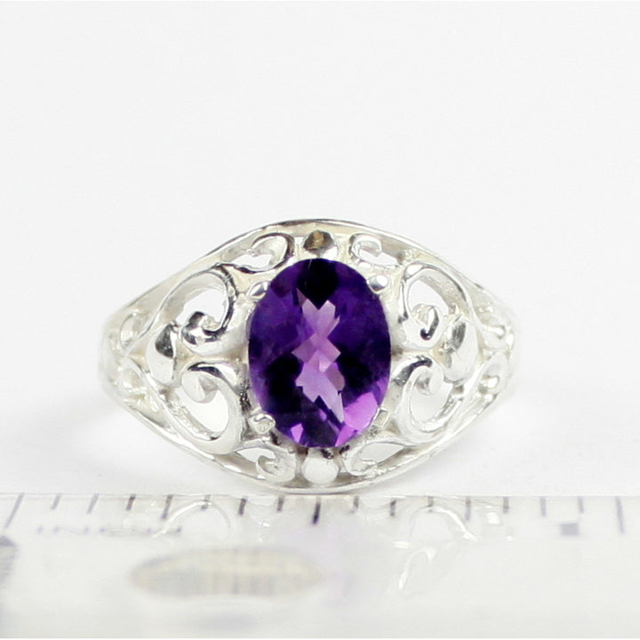 SR111 Amethyst Sterling Silver Ring Image 4