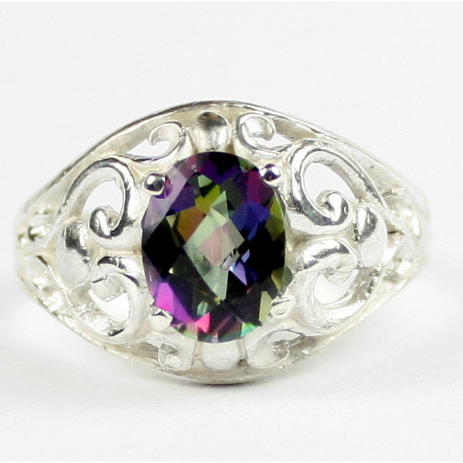 SR111 Mystic Fire Topaz 925 Sterling Silver Ladies Ring Image 1