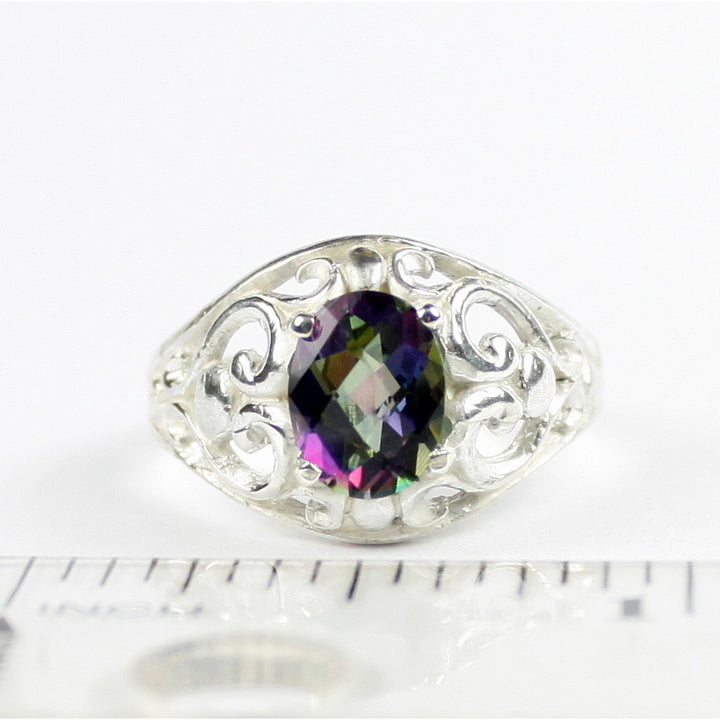 SR111 Mystic Fire Topaz 925 Sterling Silver Ladies Ring Image 6