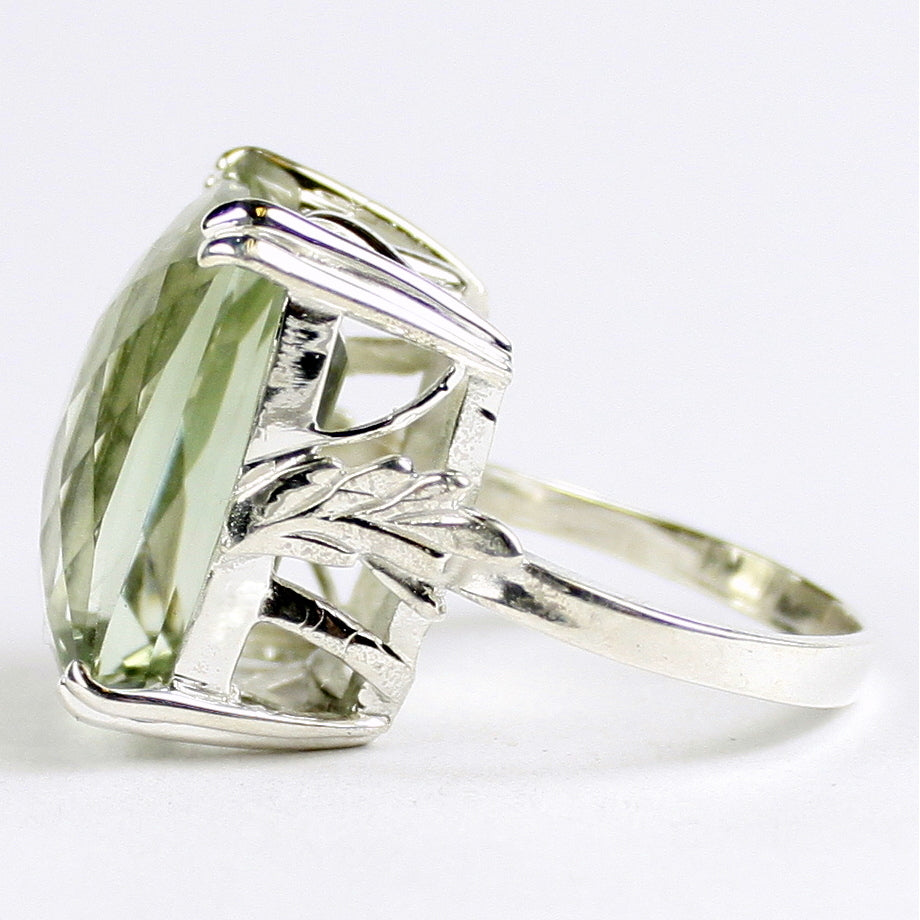 Sterling Silver Ladies Ring Green Amethyst SR039 Image 3