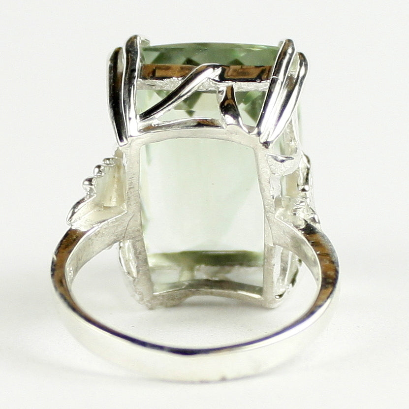 Sterling Silver Ladies Ring Green Amethyst SR039 Image 4