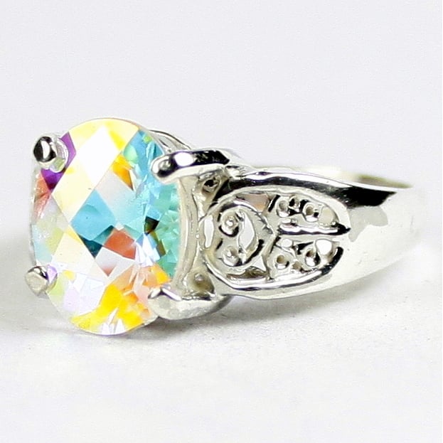 SR369 Mercury Mist Topaz 925 Sterling Silver Ladies Ring Image 2