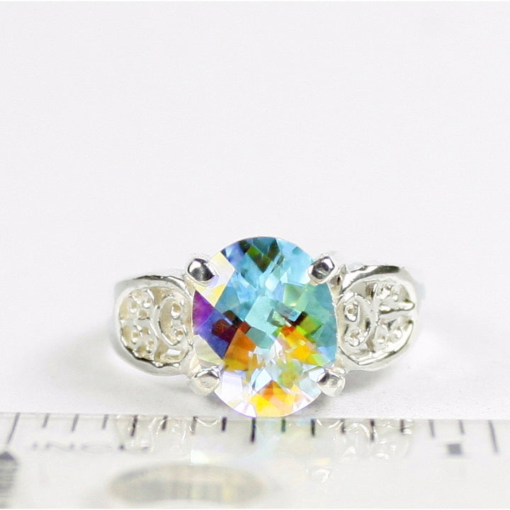 SR369 Mercury Mist Topaz 925 Sterling Silver Ladies Ring Image 4