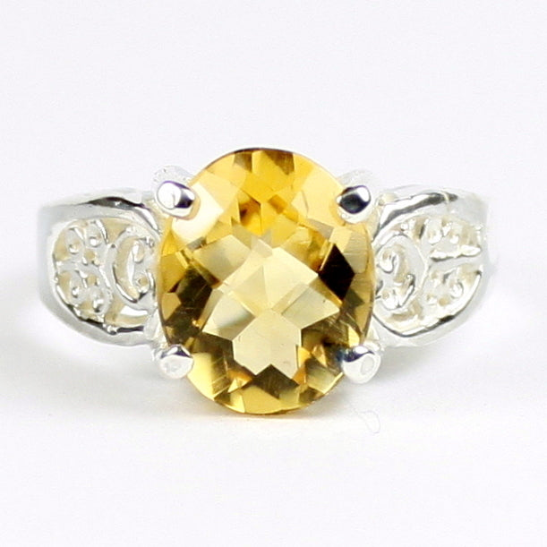 SR369 Citrine 925 Sterling Silver Ladies Ring Image 1