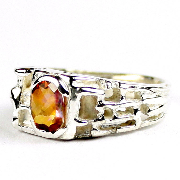 Sterling Silver Mens Ring Twilight Fire Topaz SR197 Image 2