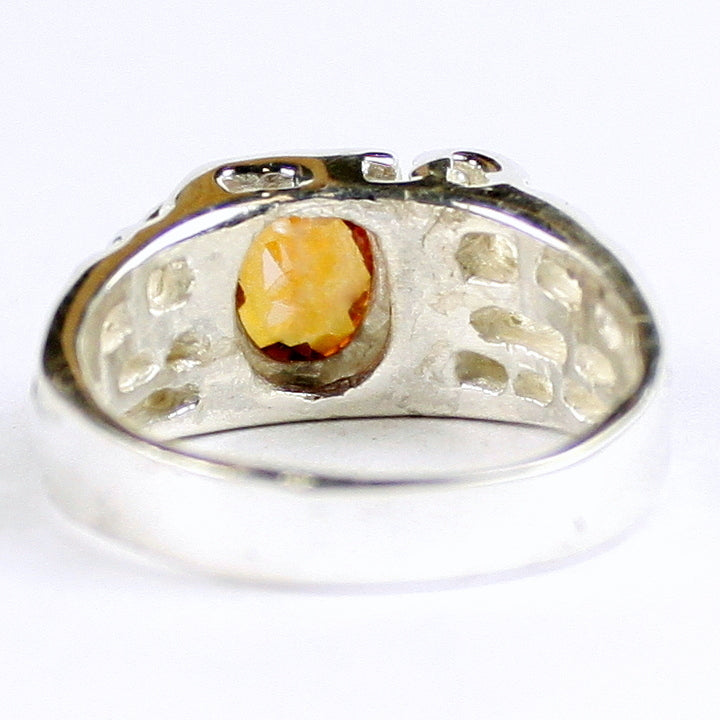 Sterling Silver Mens Ring Twilight Fire Topaz SR197 Image 4