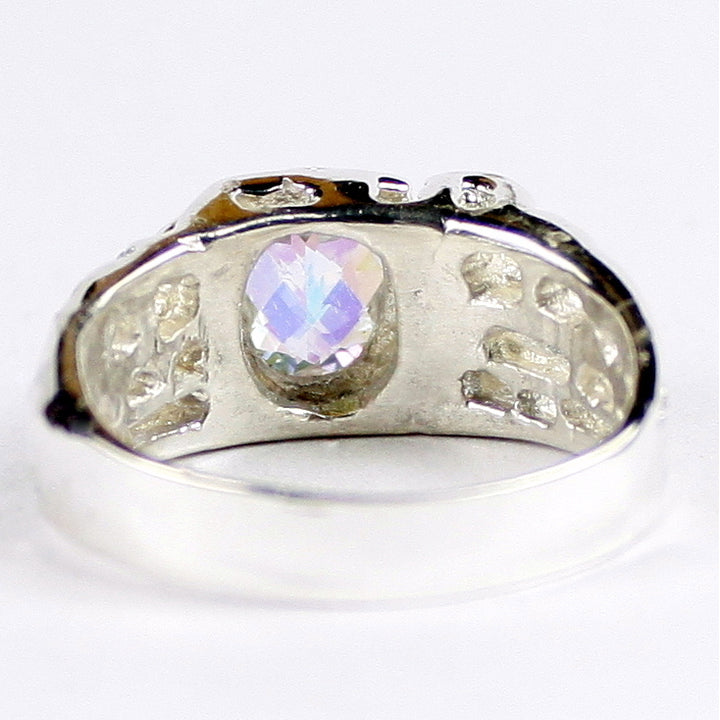 Sterling Silver Mens Ring Mercury Mist Topaz SR197 Image 4