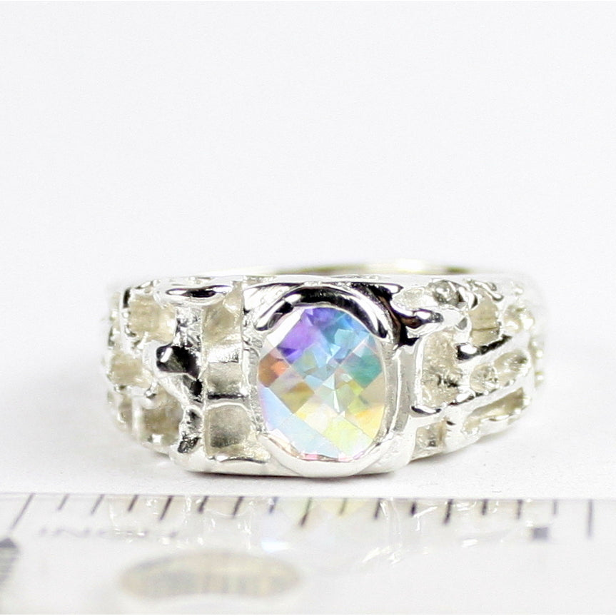 Sterling Silver Mens Ring Mercury Mist Topaz SR197 Image 4