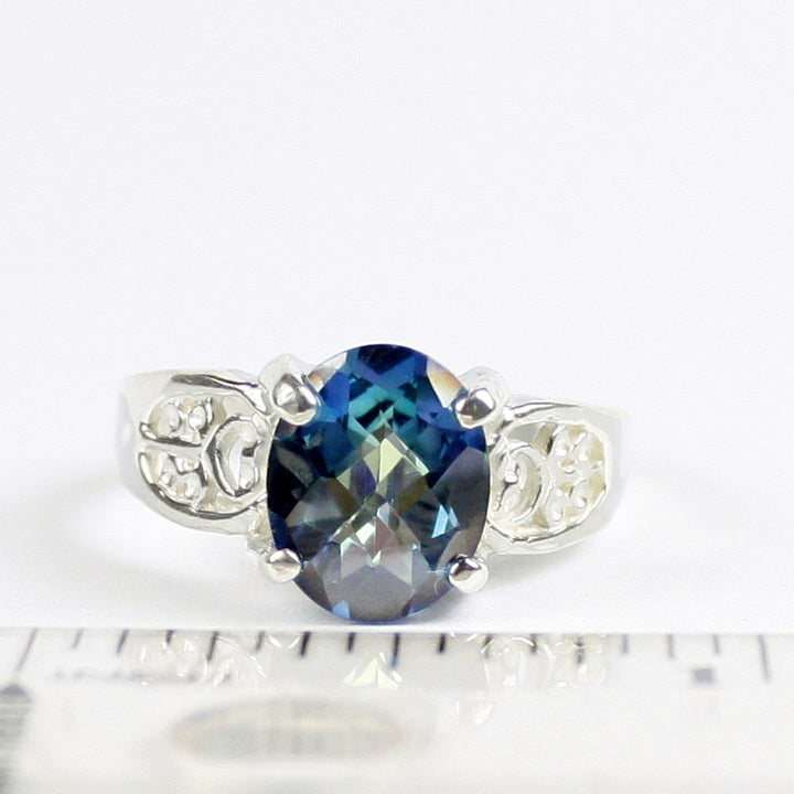 SR369 Neptune Garden Topaz 925 Sterling Silver Ladies Ring Image 4