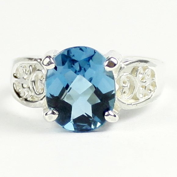 SR369 London Blue Topaz 925 Sterling Silver Ladies Ring Image 1