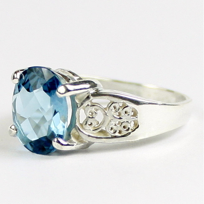 SR369 London Blue Topaz 925 Sterling Silver Ladies Ring Image 2