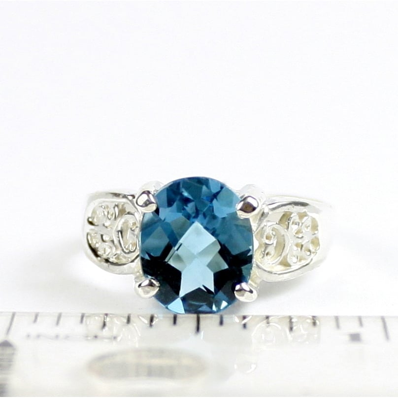 SR369 London Blue Topaz 925 Sterling Silver Ladies Ring Image 4