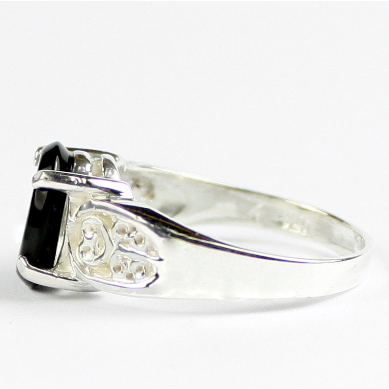 SR369 Black Onyx 925 Sterling Silver Ladies Ring Image 3