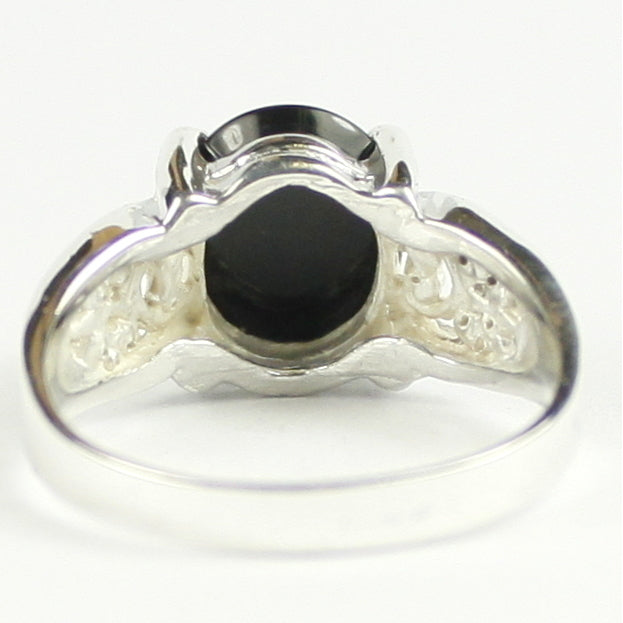 SR369 Black Onyx 925 Sterling Silver Ladies Ring Image 4