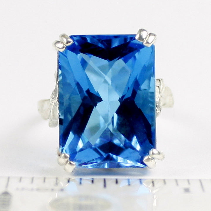 Sterling Silver Ring Swiss Blue Topaz SR039 Image 4