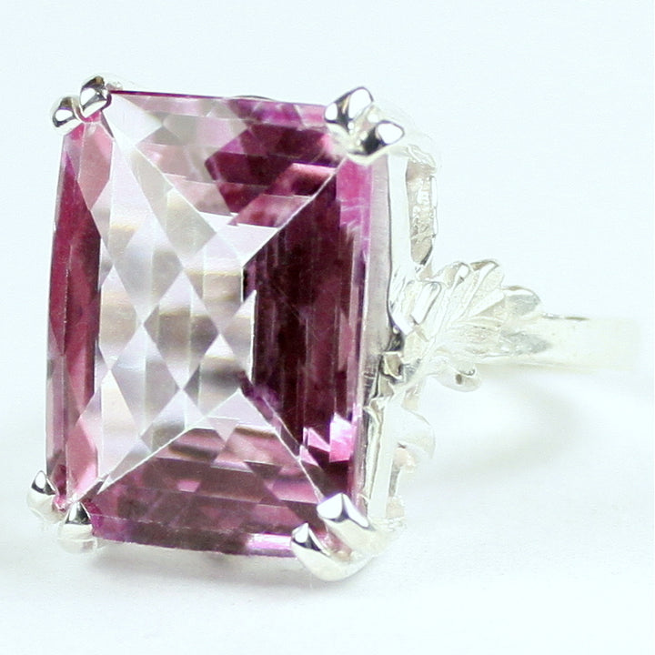 Sterling Silver Ladies Ring Pure Pink Topaz SR039 Image 2