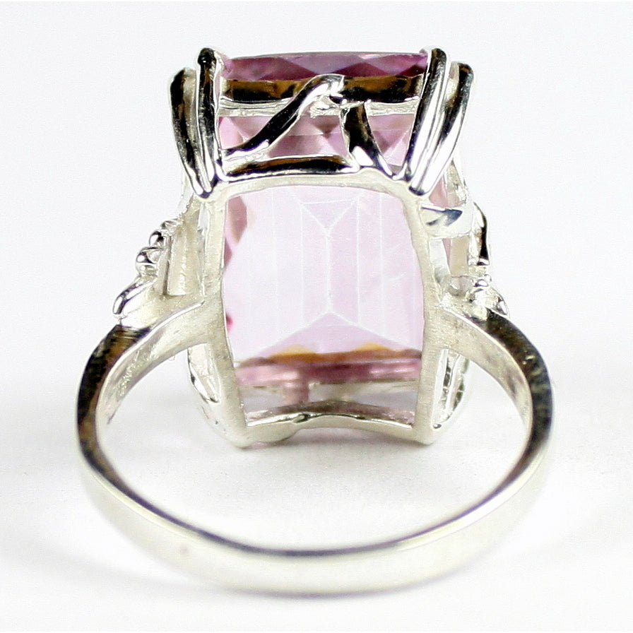 Sterling Silver Ladies Ring Pure Pink Topaz SR039 Image 4