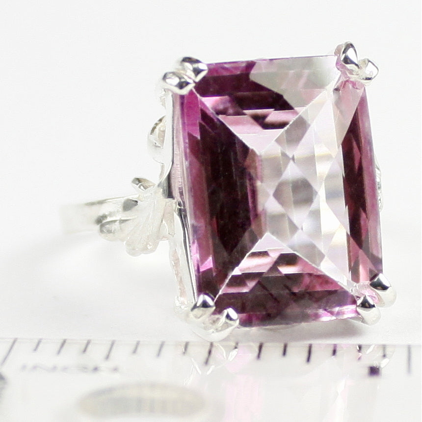 Sterling Silver Ladies Ring Pure Pink Topaz SR039 Image 4