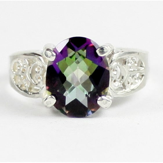 SR369 Mystic Fire Topaz 925 Sterling Silver Ring Image 1