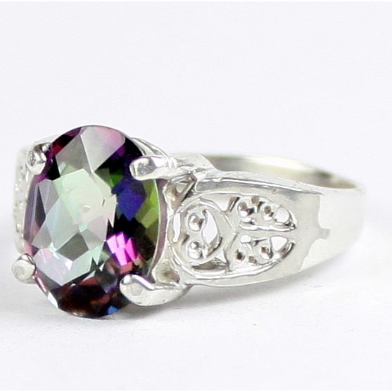 SR369 Mystic Fire Topaz 925 Sterling Silver Ring Image 2