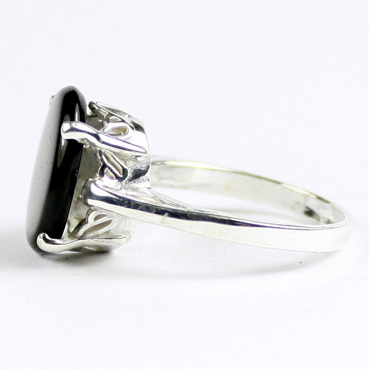 Sterling Silver Ladies Ring Black Onyx SR055 Image 3