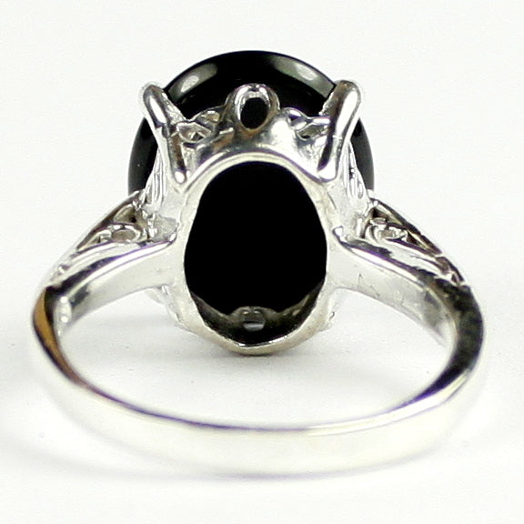 Sterling Silver Ladies Ring Black Onyx SR055 Image 4