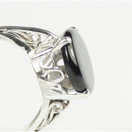 Sterling Silver Ladies Ring Black Onyx SR055 Image 4