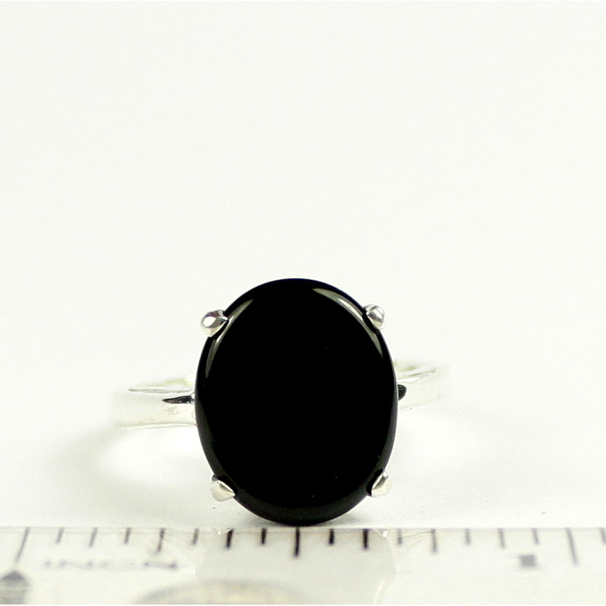 Sterling Silver Ladies Ring Black Onyx SR055 Image 6