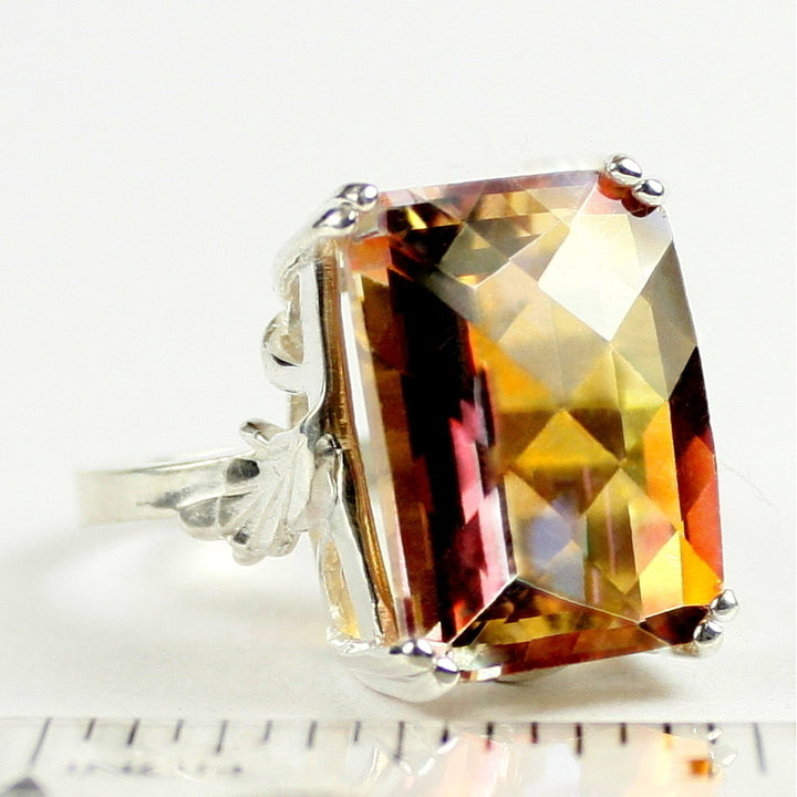 Sterling Silver Ladies Ring Twilight Fire Topaz SR039 Image 4