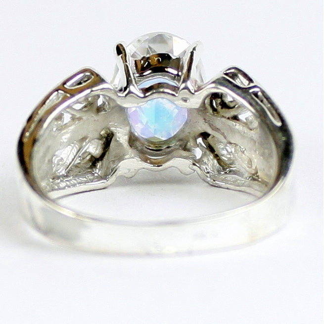 SR281 9x7mm Mercury Mist Topaz 925 Sterling Silver Ring Image 3